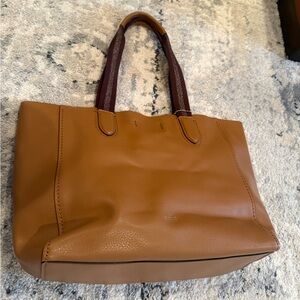 Coach Tan Brown Leather Tote Genuine Real Authentic Medium Sized